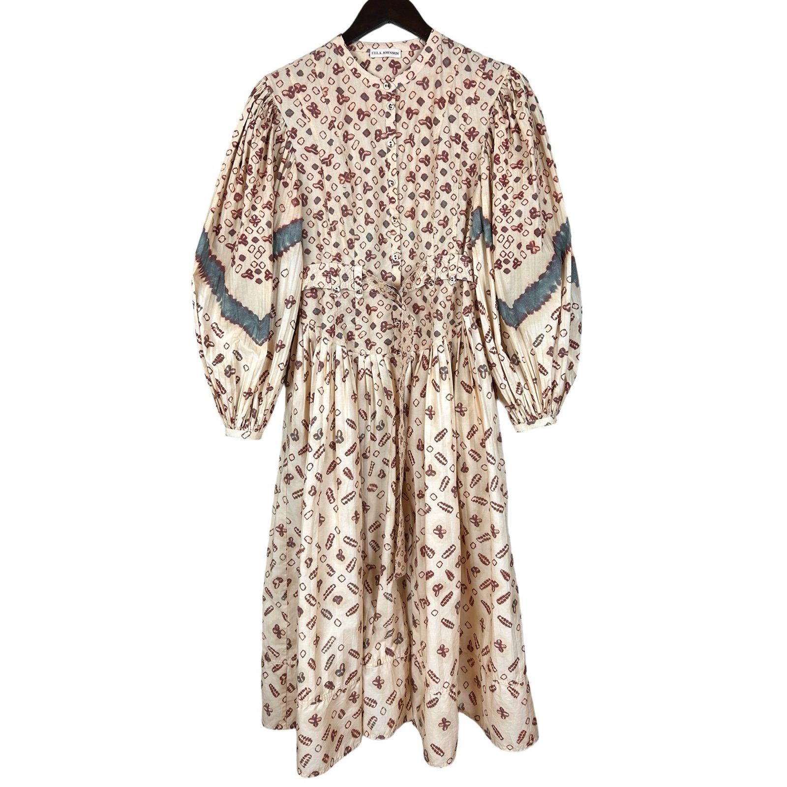 Ulla Johnson Esti Printed Shibori Midi Dress 4 Opal