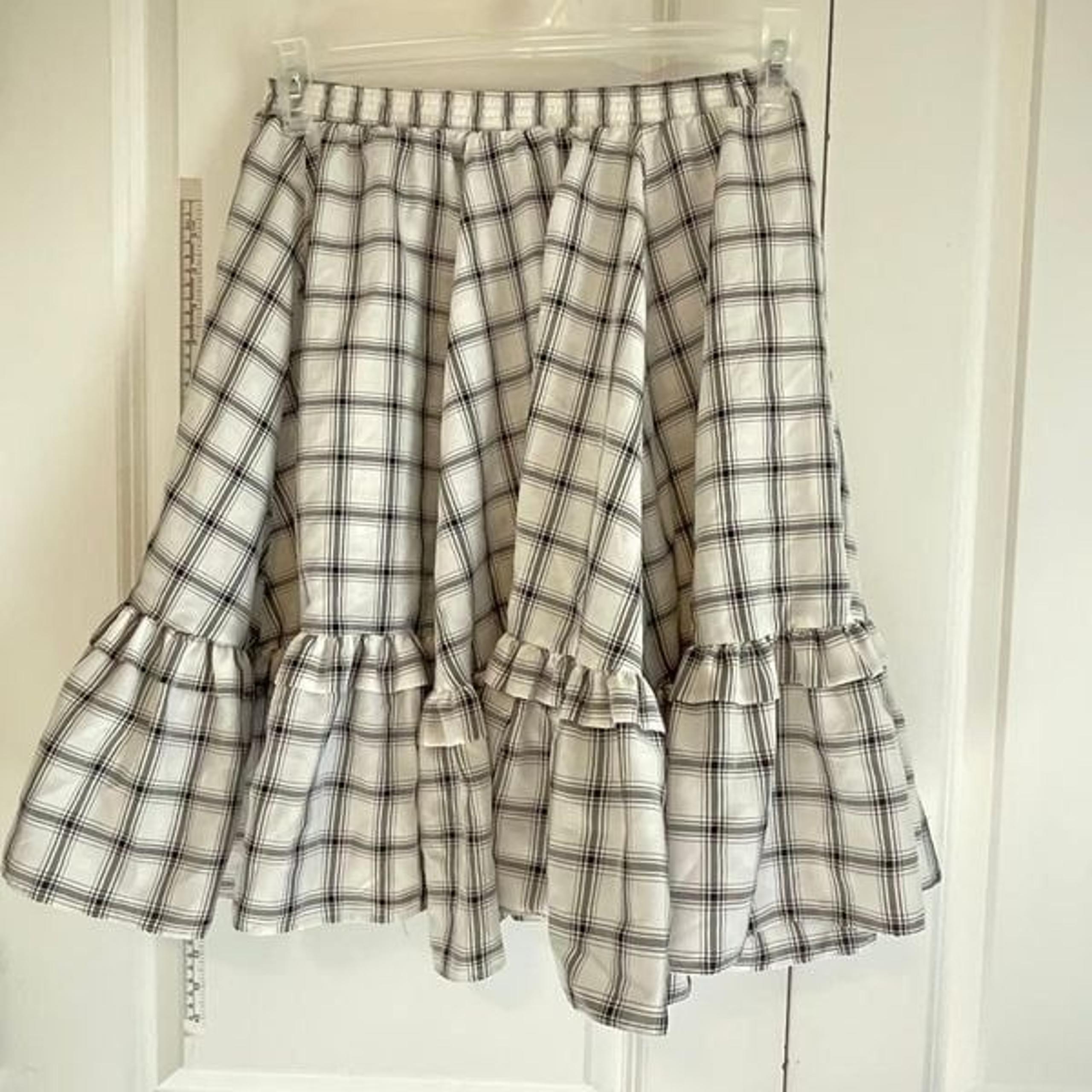 Vintage Rockmount Ranch Wear Plaid Western Ruffle Skirt – Made in USA