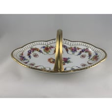 Vintage Schumann Rheinland Floral Handled Bowl With Dresen Flowers