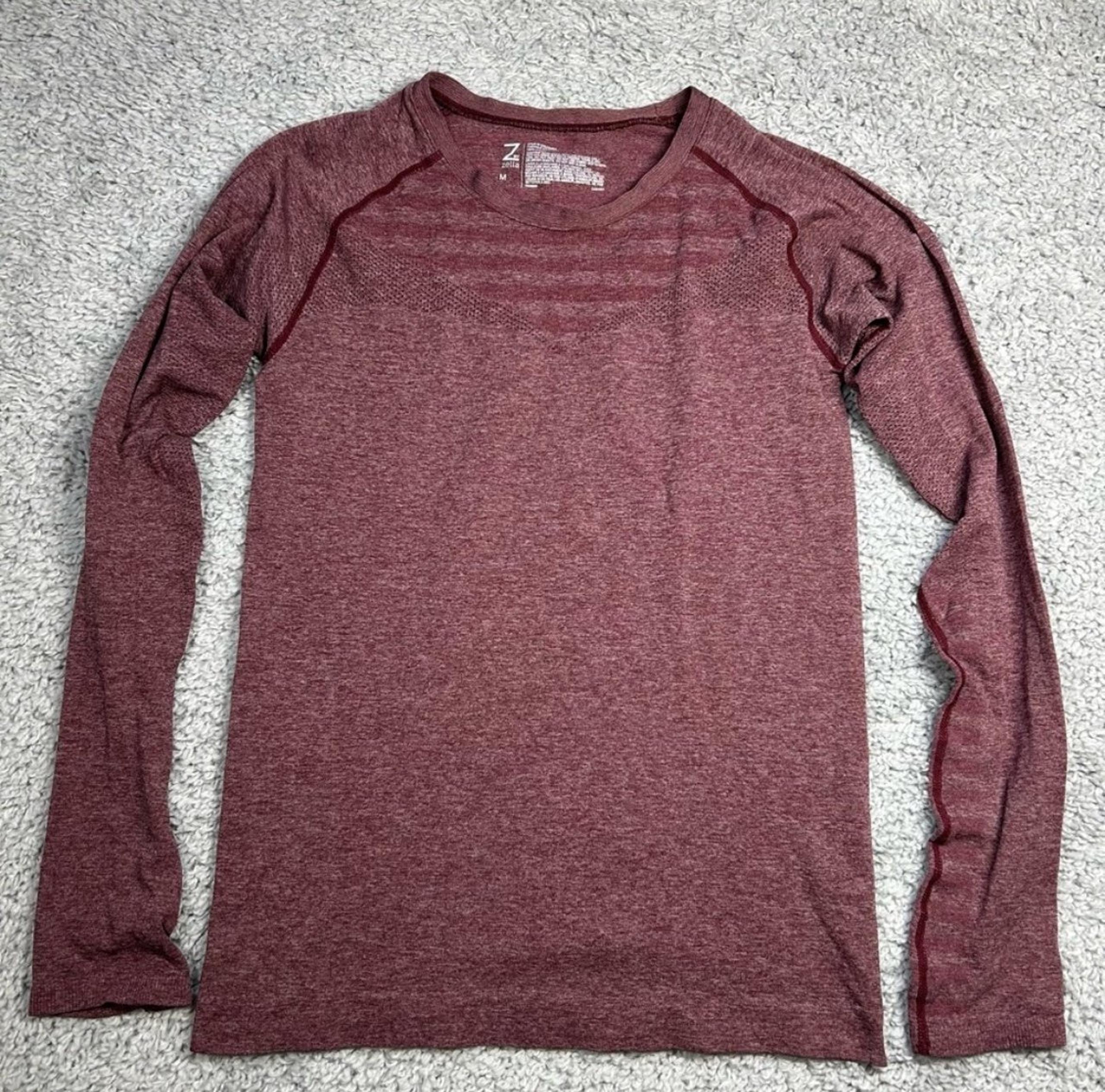 Zella Shirt Womens Medium Long Sleeve Crewneck Fitted Athletic Top Stretch Fit