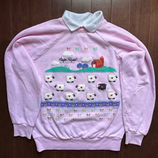 Vintage Puff Print Cow Sweater