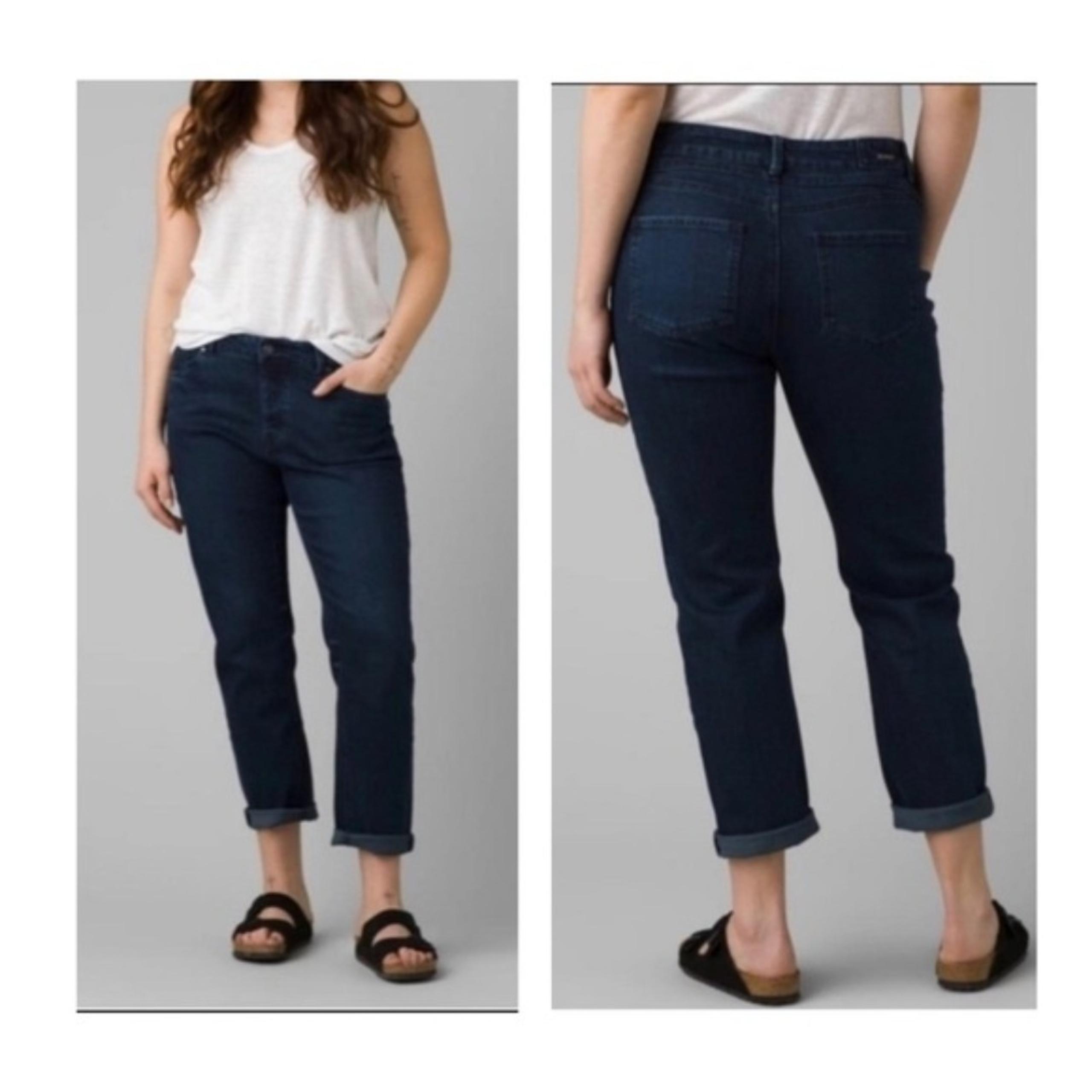 NEW Prana Buxton Deep Blue Stretch Boyfriend Fit Jeans Size 26
