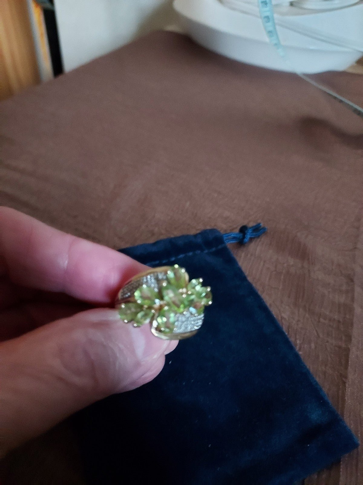 Peridot cluster ring
