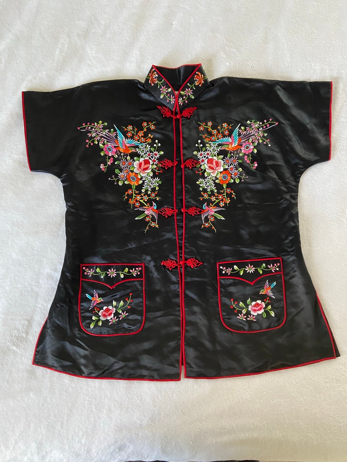 Vintage Silk Plum Blossom 1960s Kimono Top