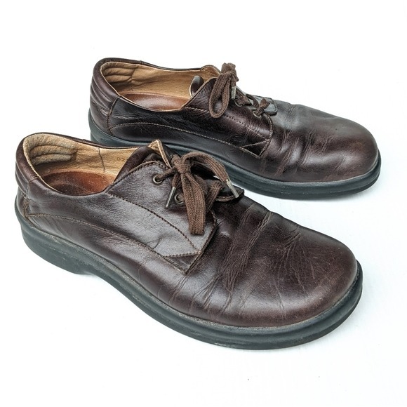 BIRKENSTOCK Footprints brown leather oxford loafers