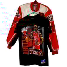 VINTAGE MICHAEL JORDAN GRAIL LOT NUTMEG SHIRT CHALKLINE JACKET BOTH SIZE SMALL