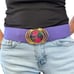 Women’s Vintage 1980s Purple Stretch Belt Gold Buckle Detail