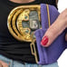 Women’s Vintage 1980s Purple Stretch Belt Gold Buckle Detail