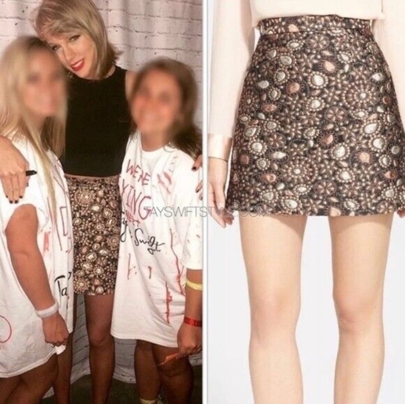 Alice + Olivia Jessa A-line Brocade Skirt