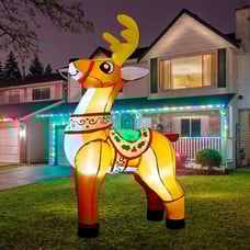 New 6FT Christmas Inflatable Reindeer Rudolph Outdoor Blow Up Decoration LEDs