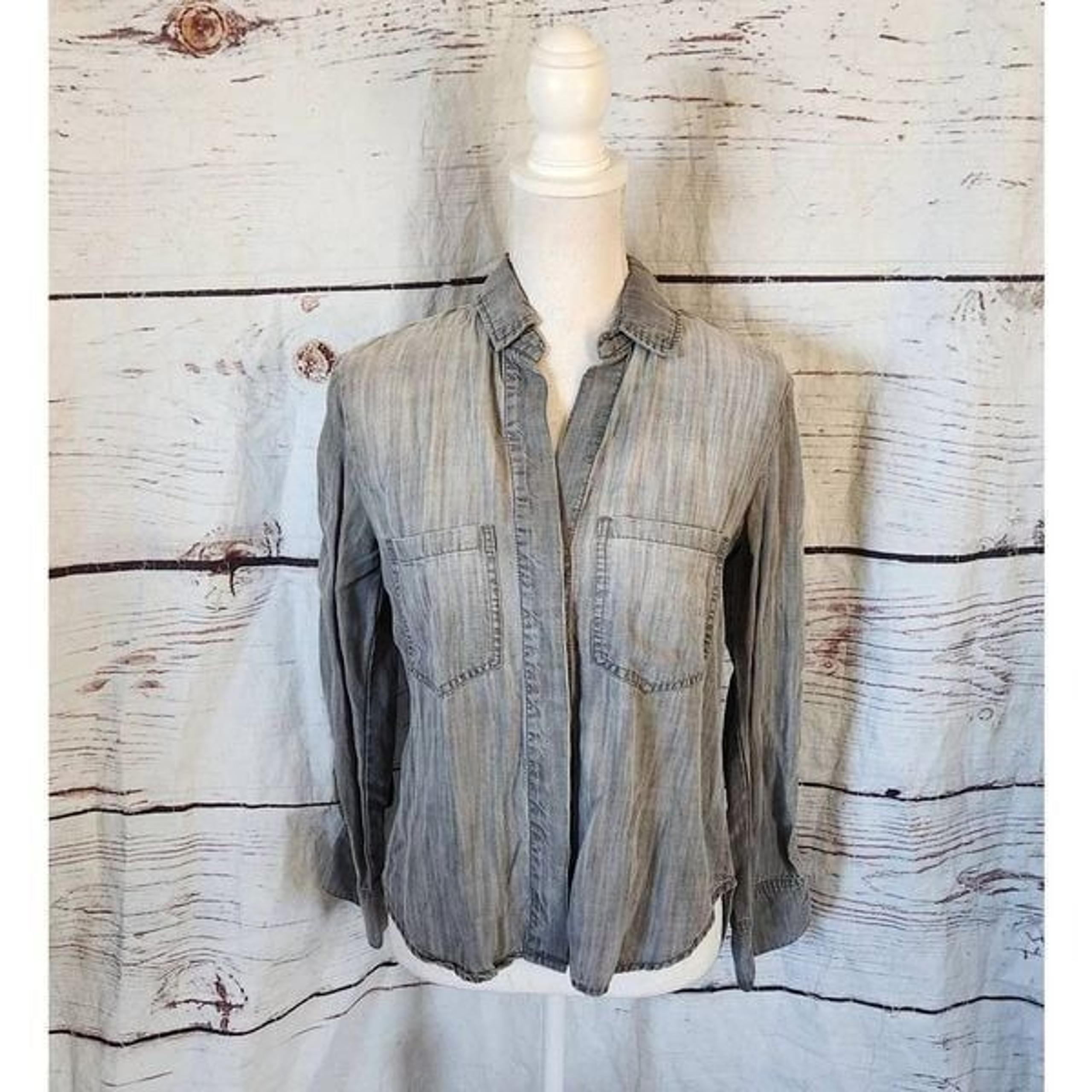 Bella Dahl Gray Chambray Button Down Shirt Size XS