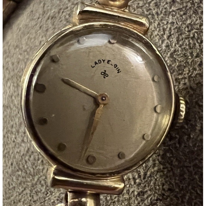 Lady Elgin Vintage Ladies 14k Gold Filled Watch Manual Wind Works Small Band