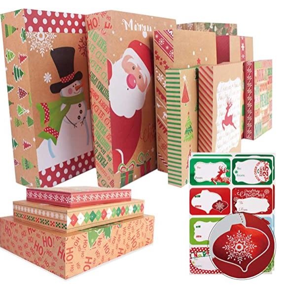 Christmas Gift Boxes with labels VALUE PACK