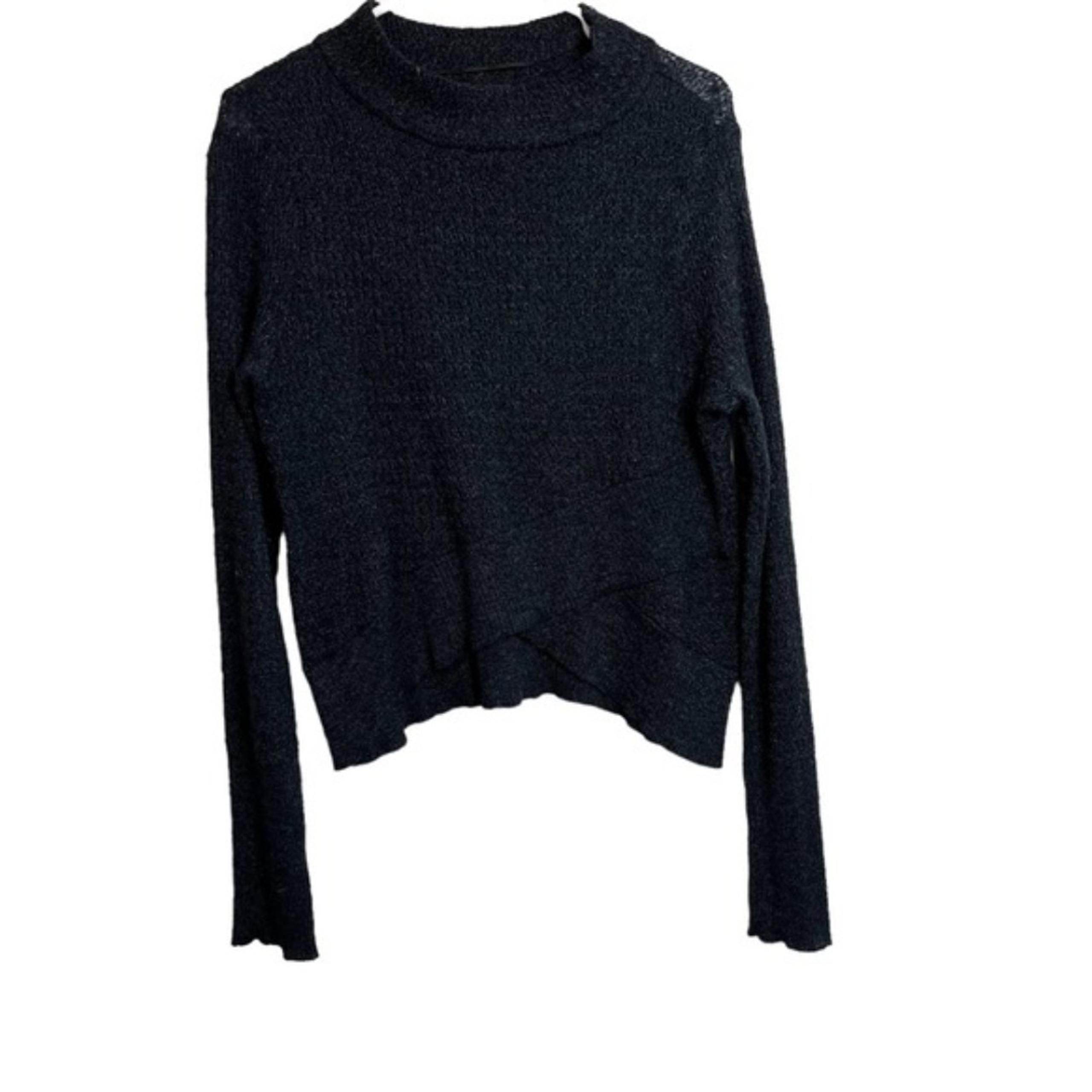 Free People Charcoal Gray Mock Neck Sweater Size S Women