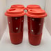 Temp tations Temptations Tara Red Polka Dot Travel Tumbler Coffee Mugs Lid 16 oz