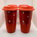 Temp tations Temptations Tara Red Polka Dot Travel Tumbler Coffee Mugs Lid 16 oz