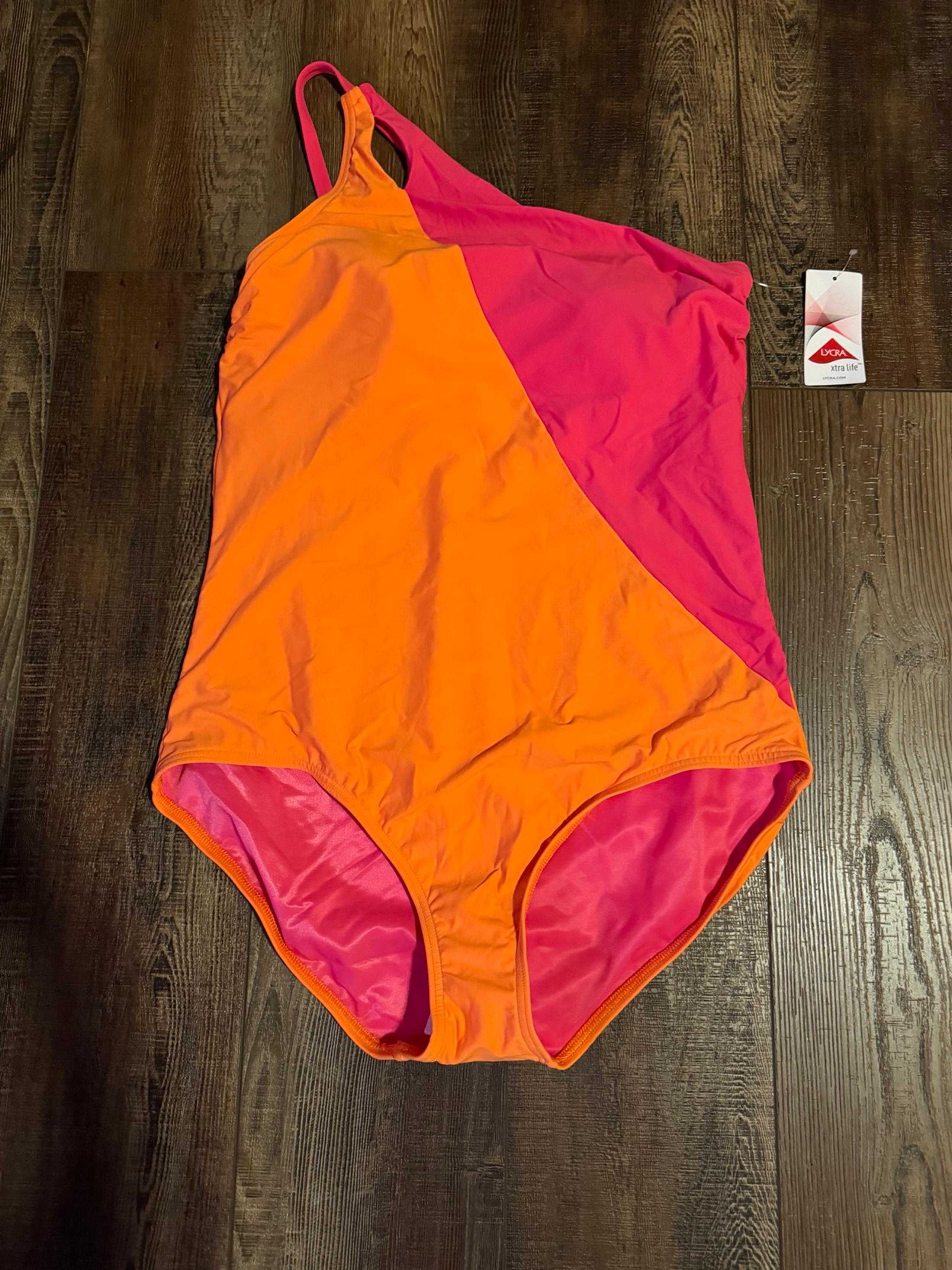 New Lands’ End Women’s One-Piece One Shoulder Bathing Swim Suit Size 18 - Lands' End