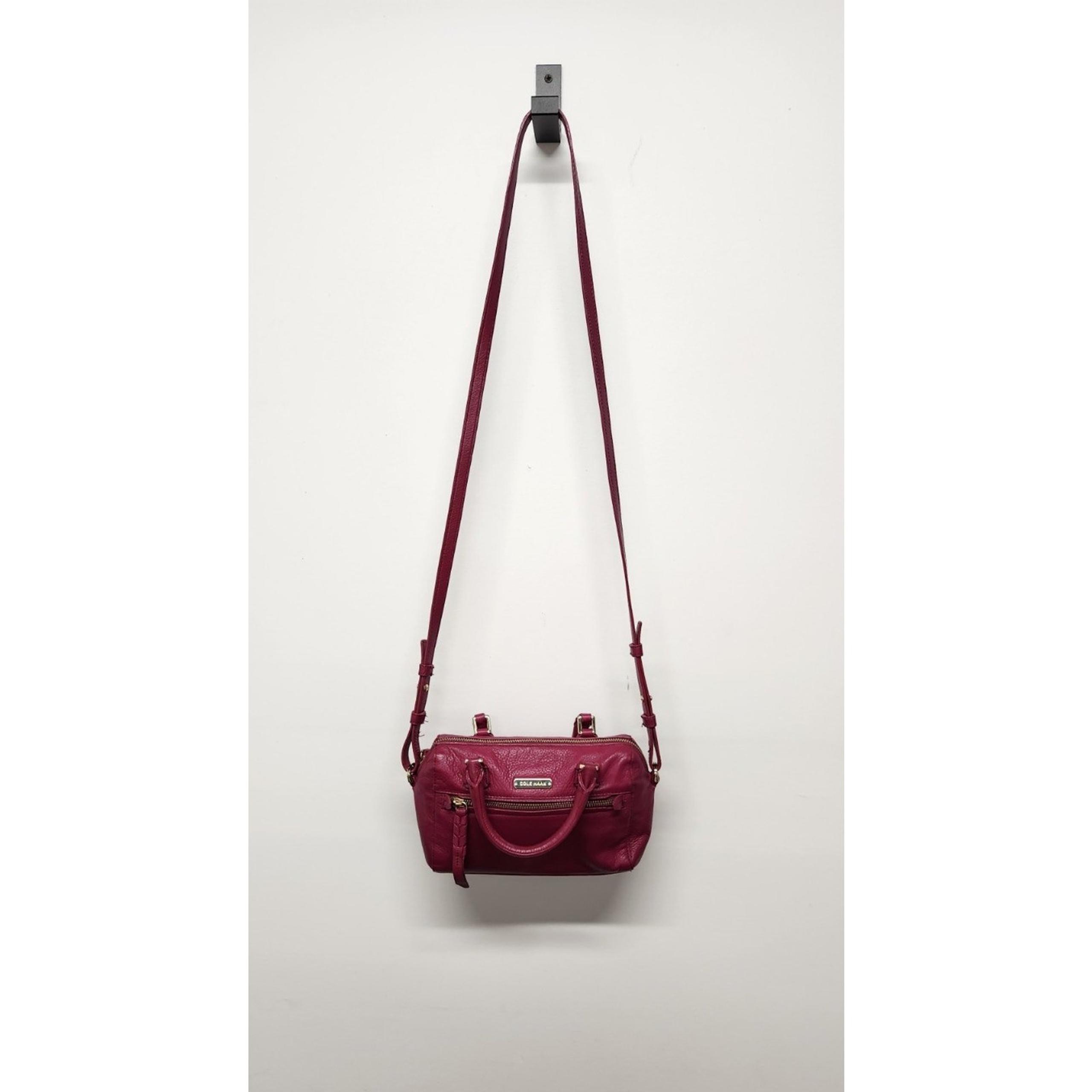 Cole Haan Women's Leather Magenta Small Crossbody Bag, Gold Hardware Barbie Core