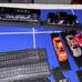 Dale Earnhardt medal car and train set with Dale E, Steve P bobble heads