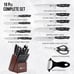 Kitchen Knife Set, 19 Piece Knife Set with Block, Built-in Sharpener,