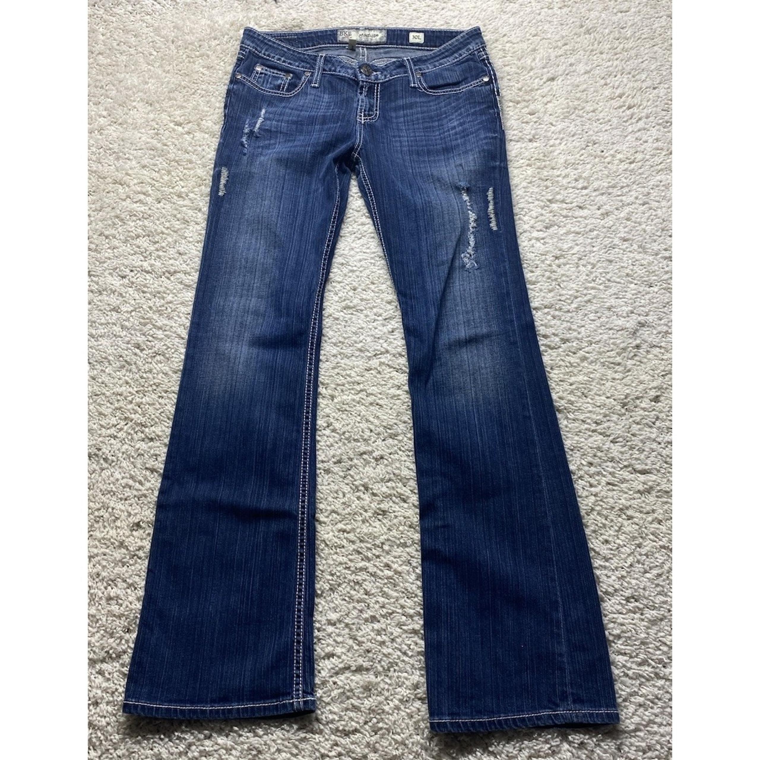 BKE Buckle Madison Jeans Womens Size 30 L Flare Blue