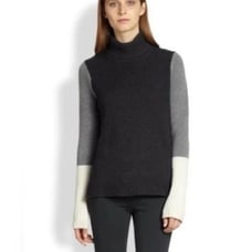 Vince Wool/Cashmere Colorblock Turtleneck Sweater Women Size Medium Modern