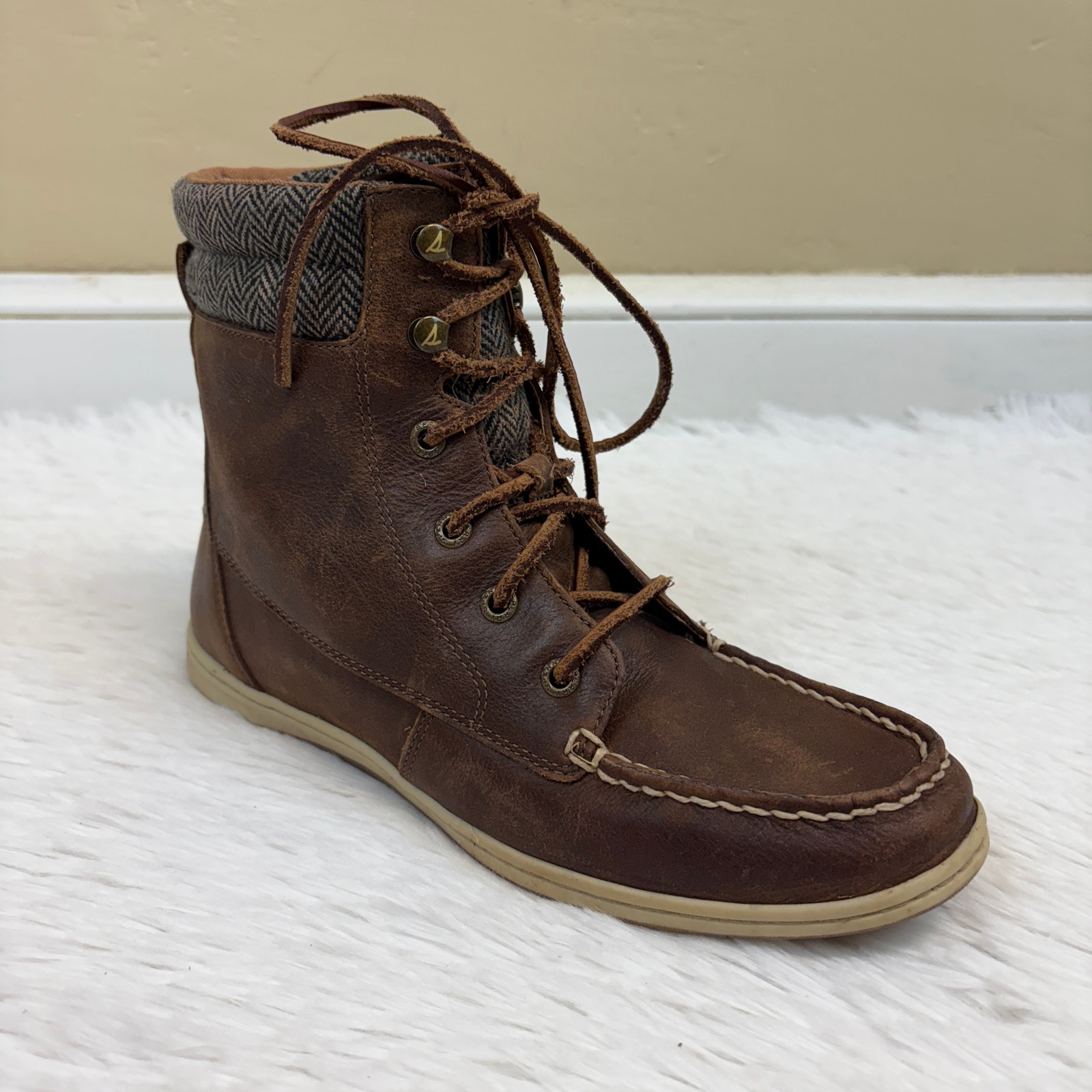 Sperry Top-Sider Women's Bayfish Leather Lace Up Waterproof Boots Size 8