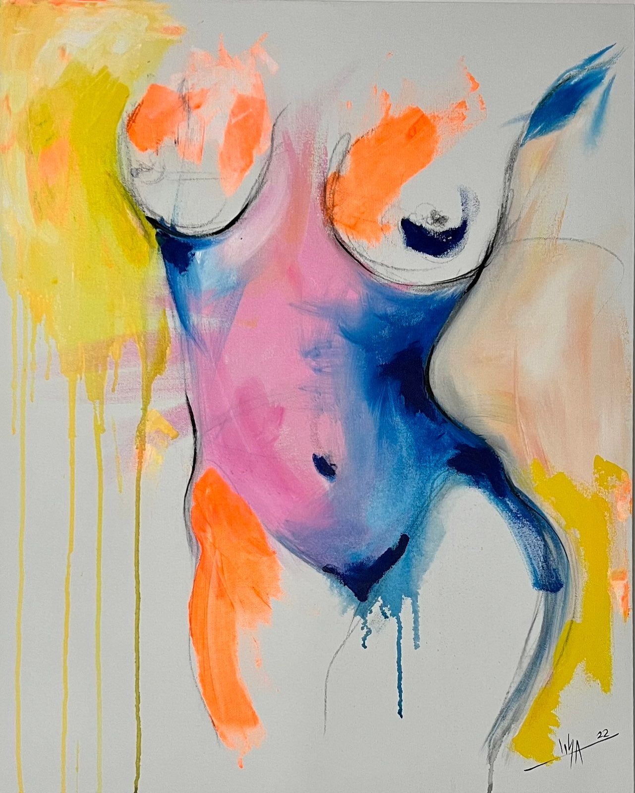 PAINTING ACRYLIC/PASTELS ON CANVAS (READY TO HANG) CUBAN ART 30”X 24” By Lisa.