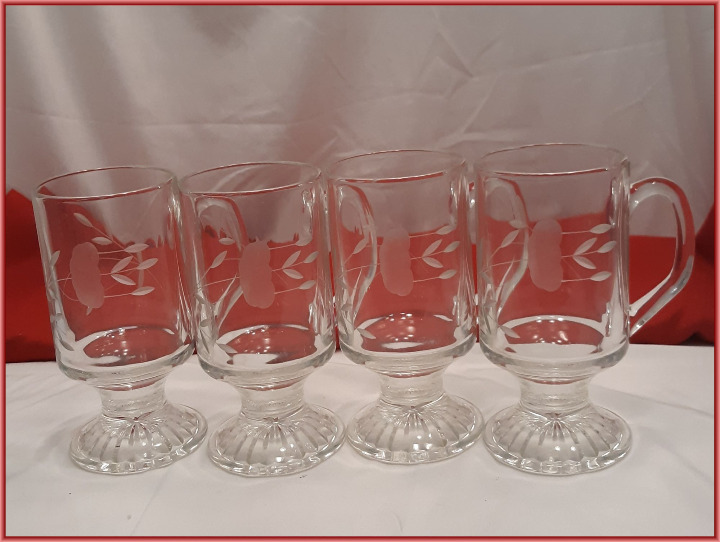 4 Princess House Irish Coffee Mugs