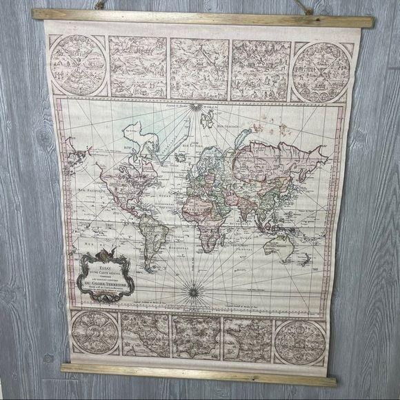 Large map wall hanger decoration art