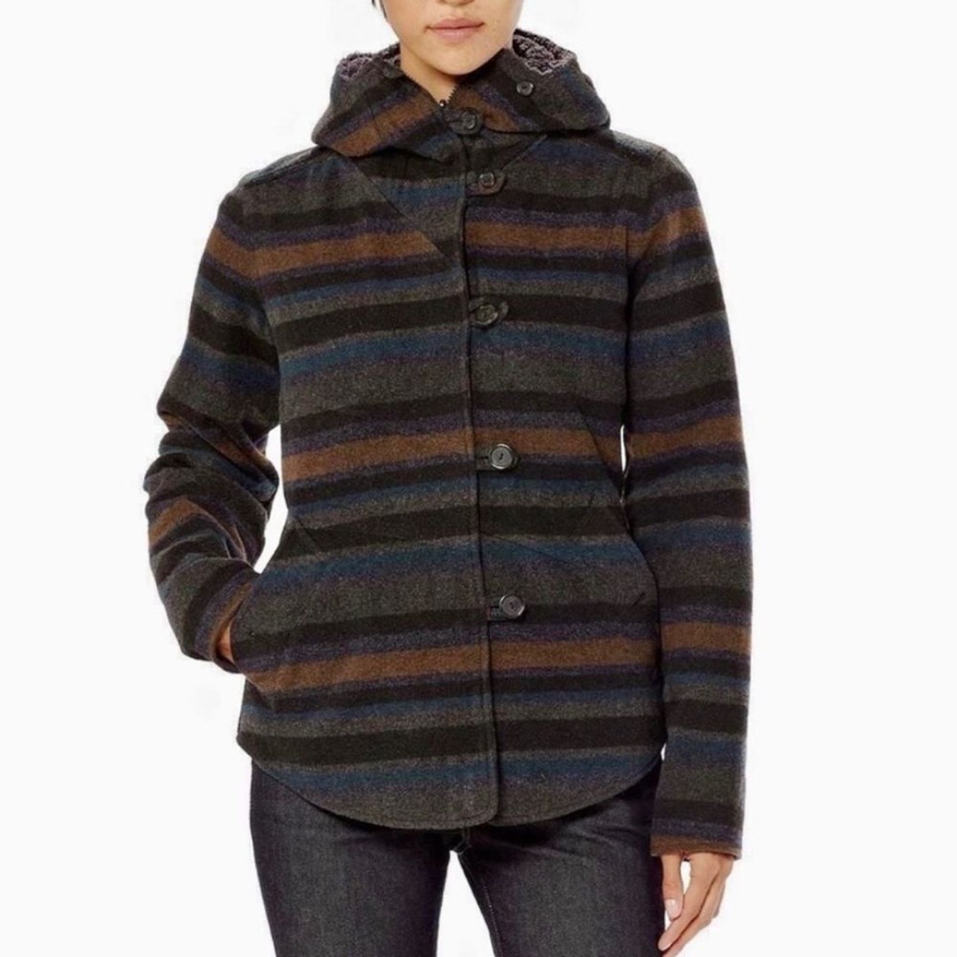 Patagonia merino wool women jacket XS reversible stripe western quilted w's gorp