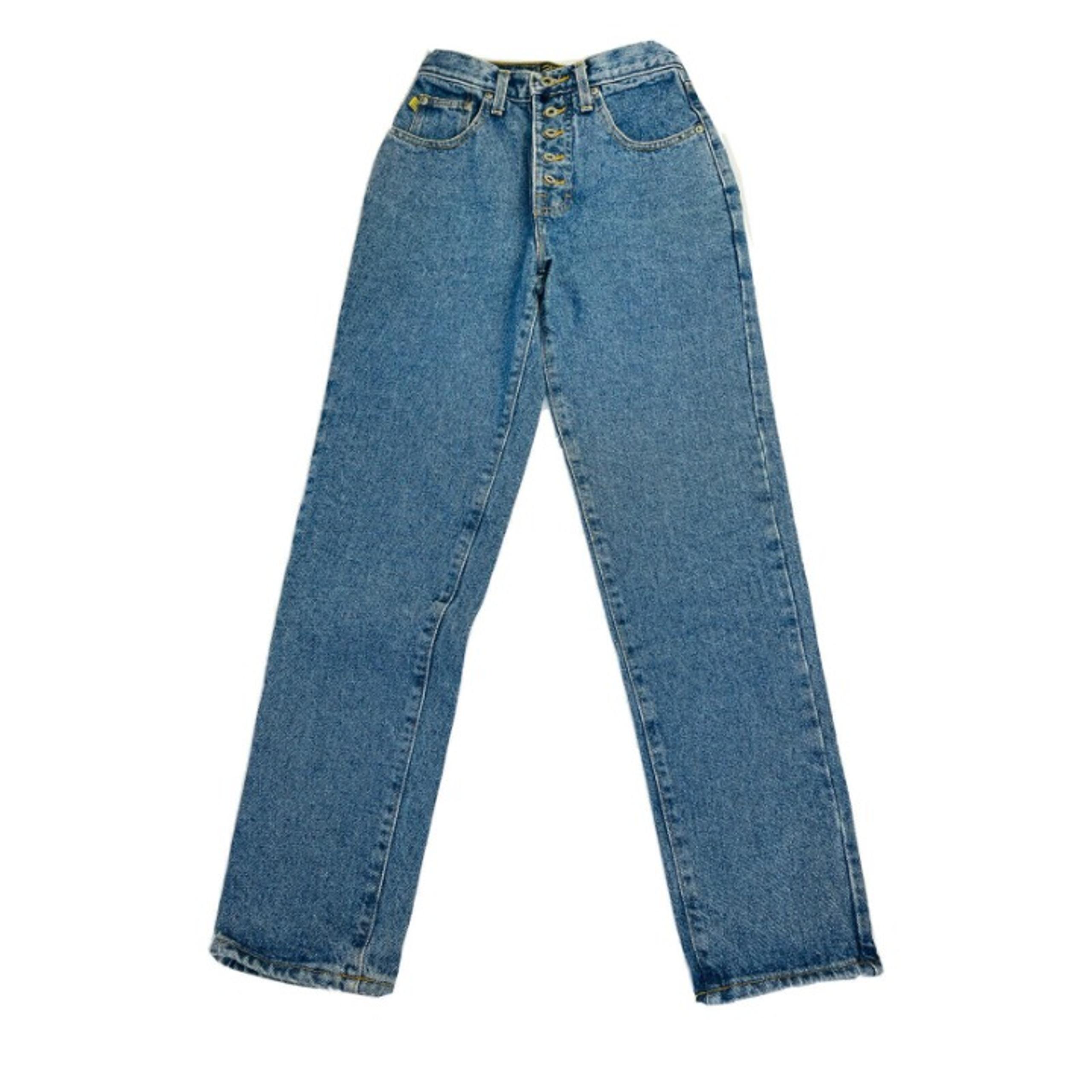 Vintage Button Fly High Rise Tapered Jeans Womens 3/4