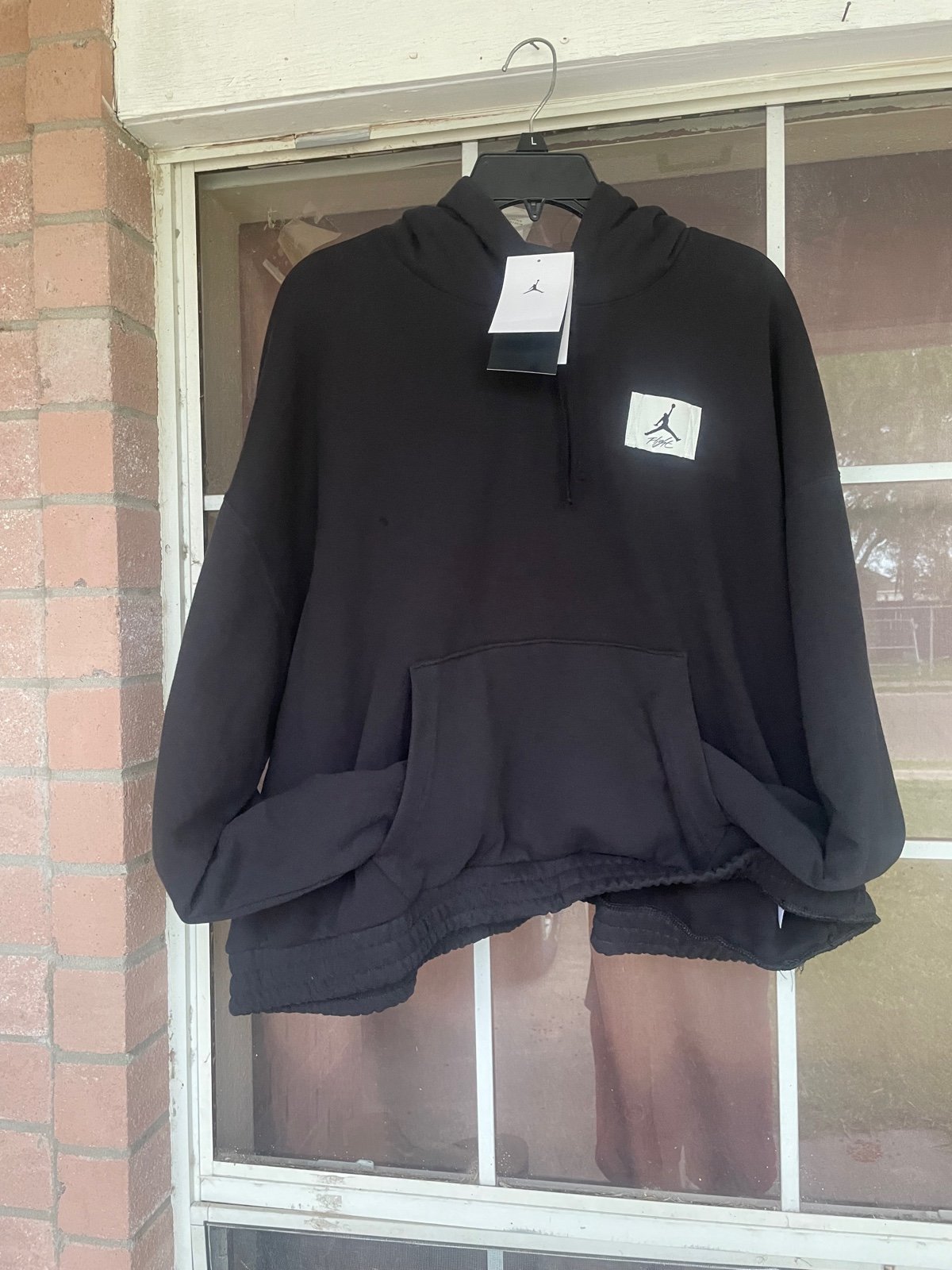 NWT Air Jordan WOMEN ESSENTIALS FLEECE PULLOVER Hoodie Black/White Sz 1X
