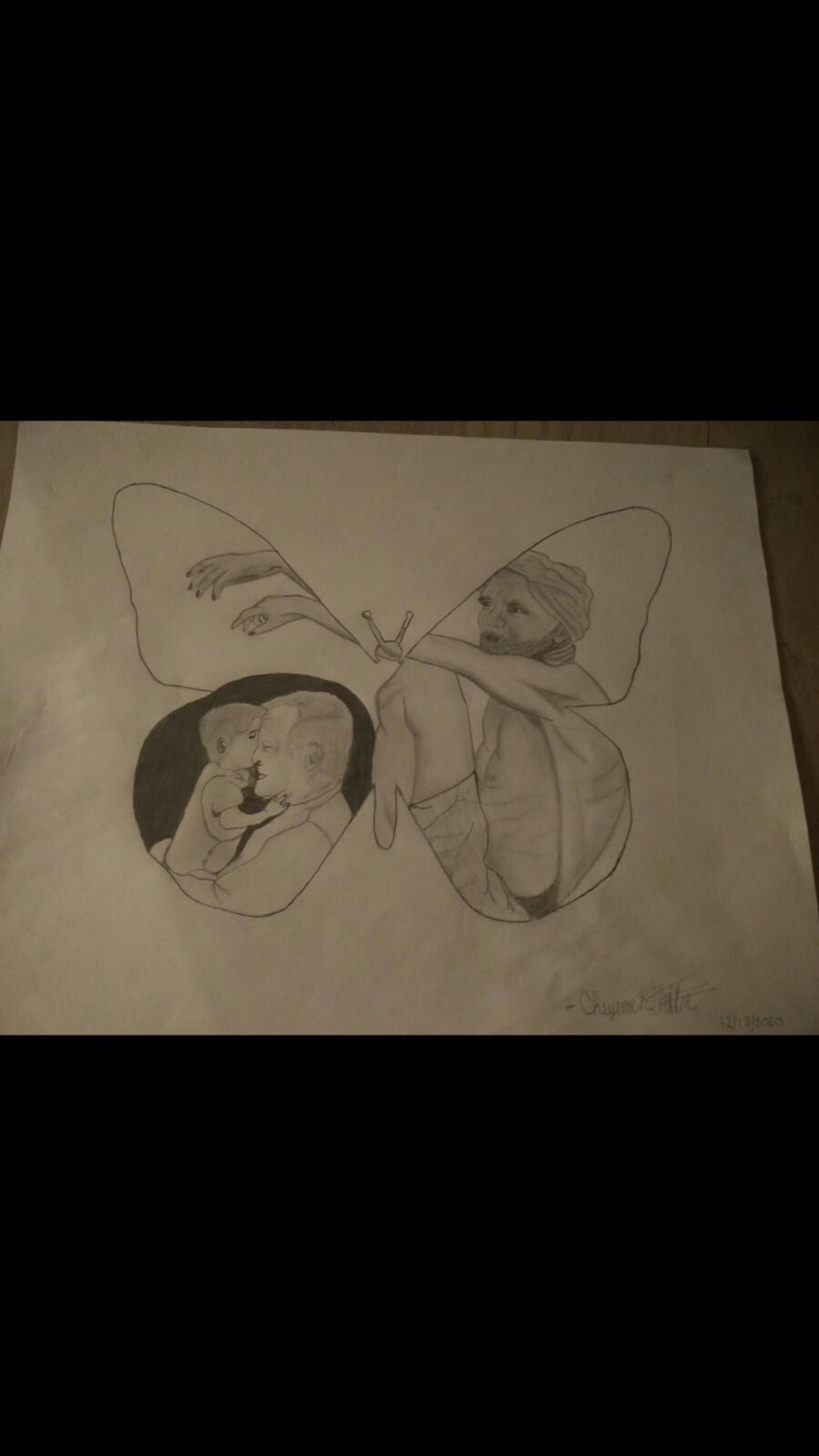 Art in a frame drawing