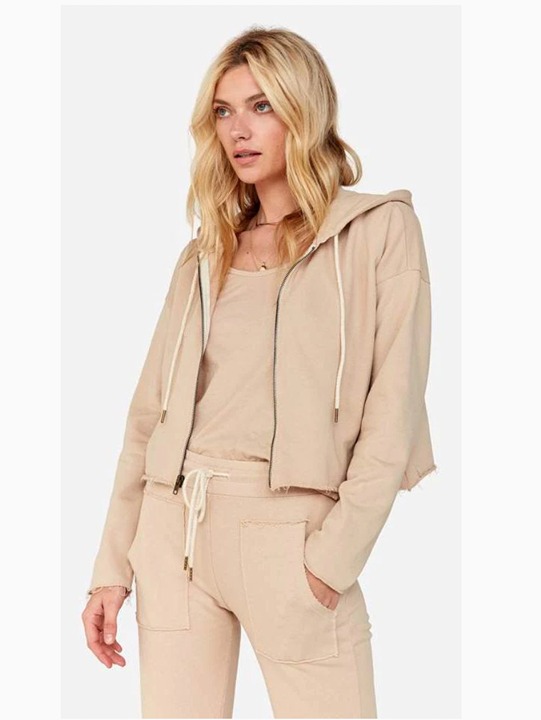 Mate The Label Cropped Latte Hoodie