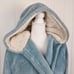 LL Bean Women's Wicked Plush Robe Dusty Blue Size X Large Hooded Pockets