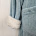 LL Bean Women's Wicked Plush Robe Dusty Blue Size X Large Hooded Pockets