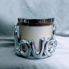 vHTF Rare BBW Silver Love 3 Wick Candle Holder