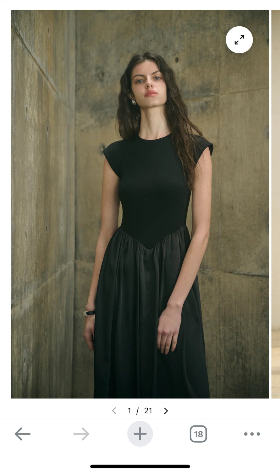 Ancosti patchwork cap sleeve dress in black
