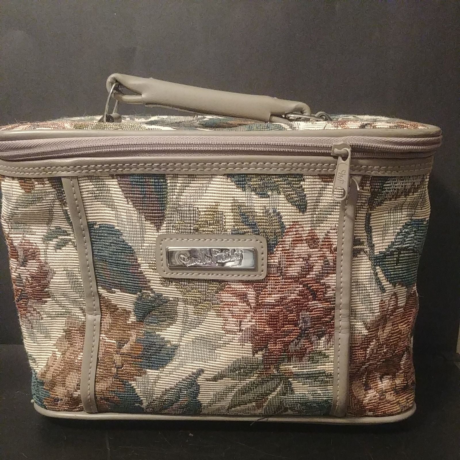 Vintage Diane Von Furstenberg Tapestry Luggage Travel Train Make Up Case