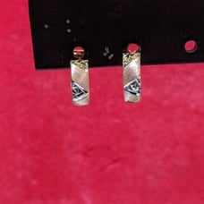14kt real gold tricolor hoop earring