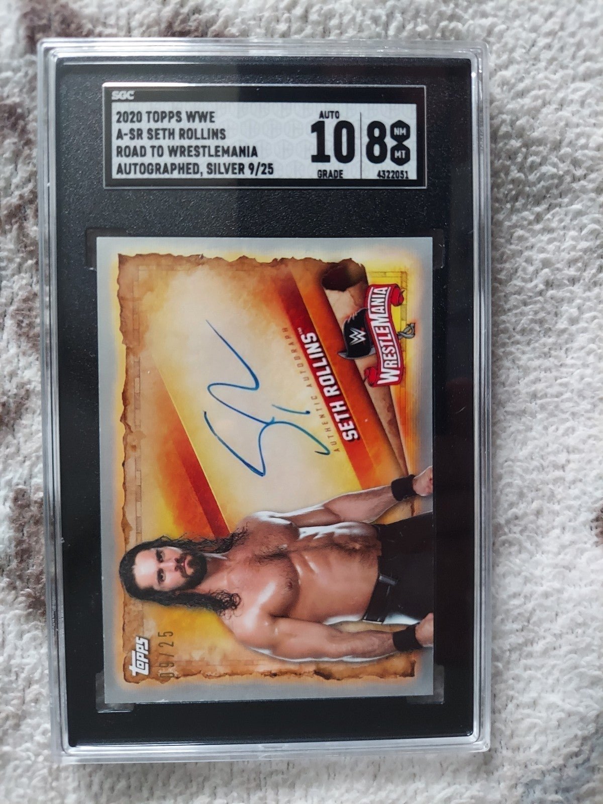 2020 WWE Seth Rollins Road To Wrestlemania Auto