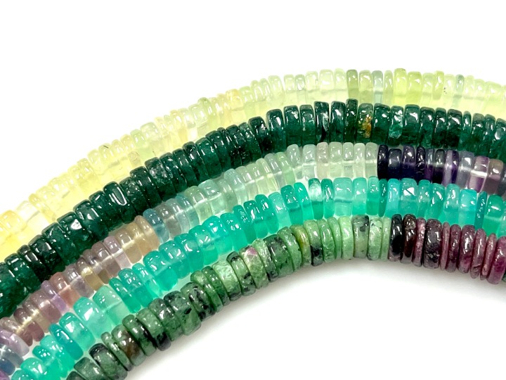 5 Strands Gemstone Heishi Beads 6-7mm