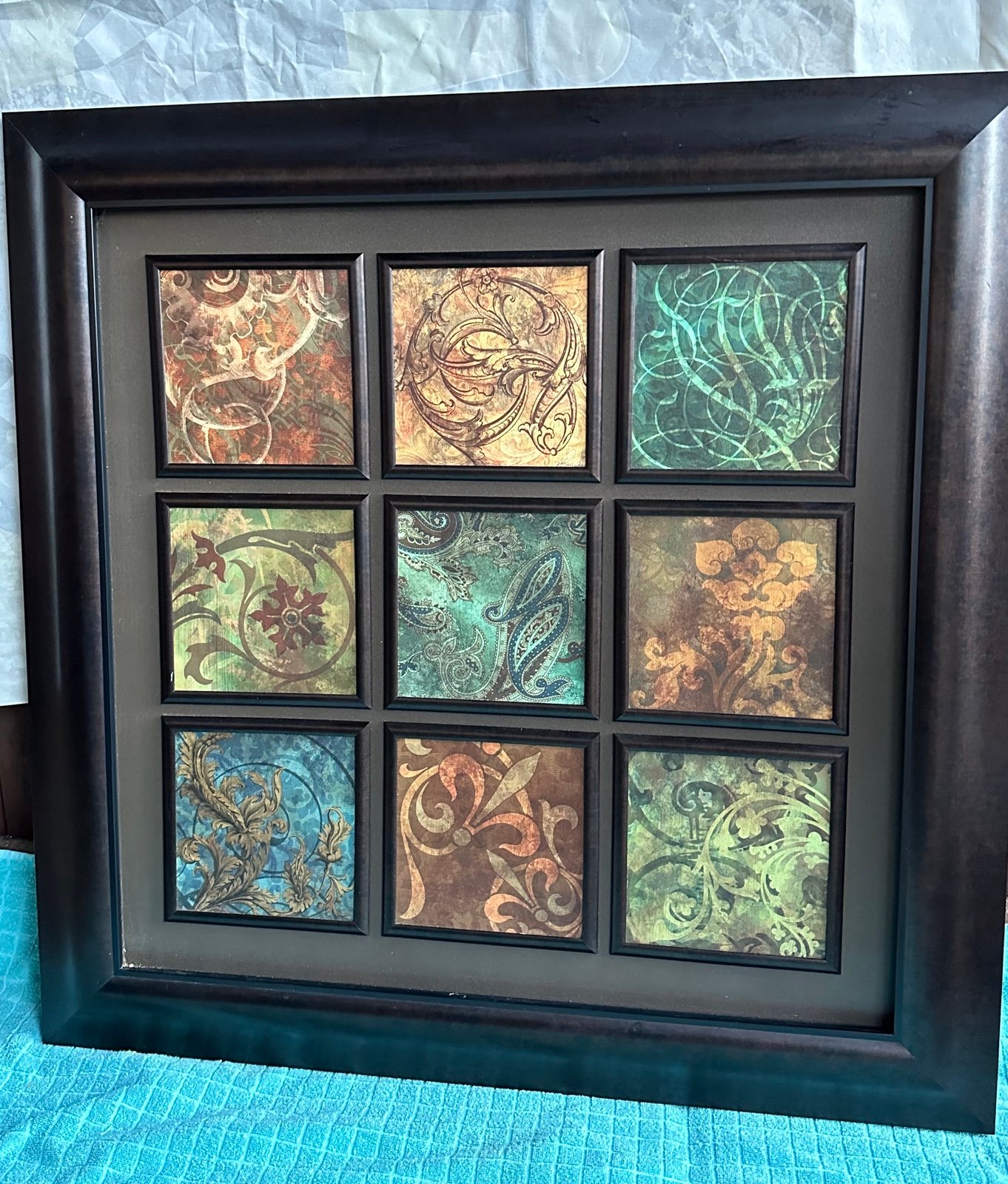 Home interiors retired Venetian patchwork contemporary framed art