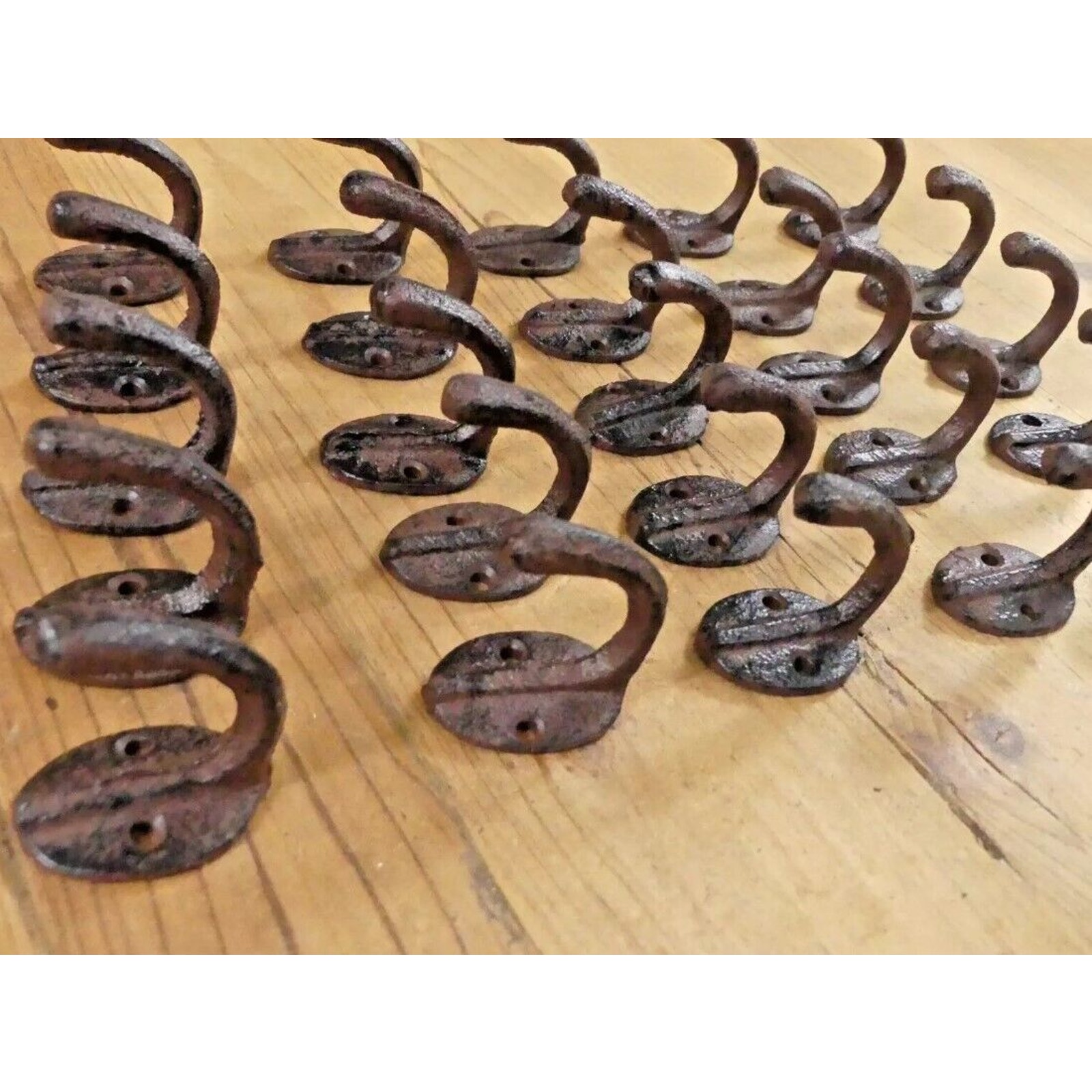 25 Small Rustic Coat Hooks Cast Iron Wall Mount Hat Hook Towel Cap Dog Leash Key