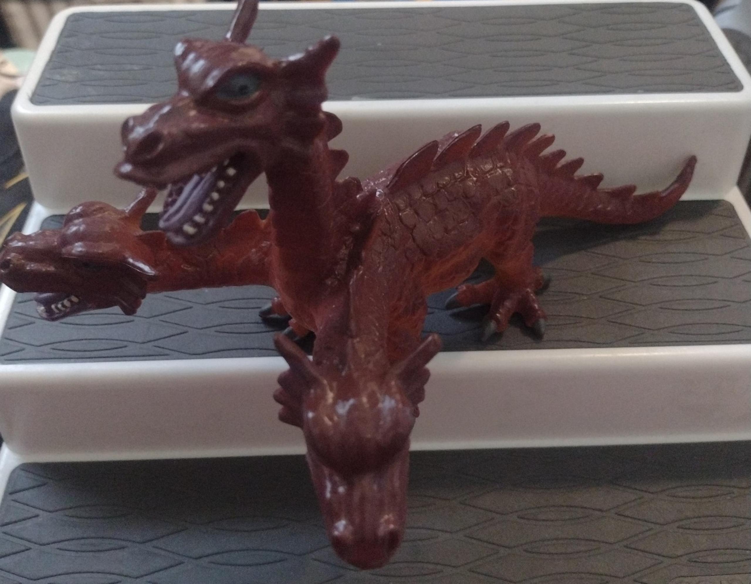 3 Headed Dragon Vinyl Figure Hydra Toy Figurine Medieval Fantasy 2005