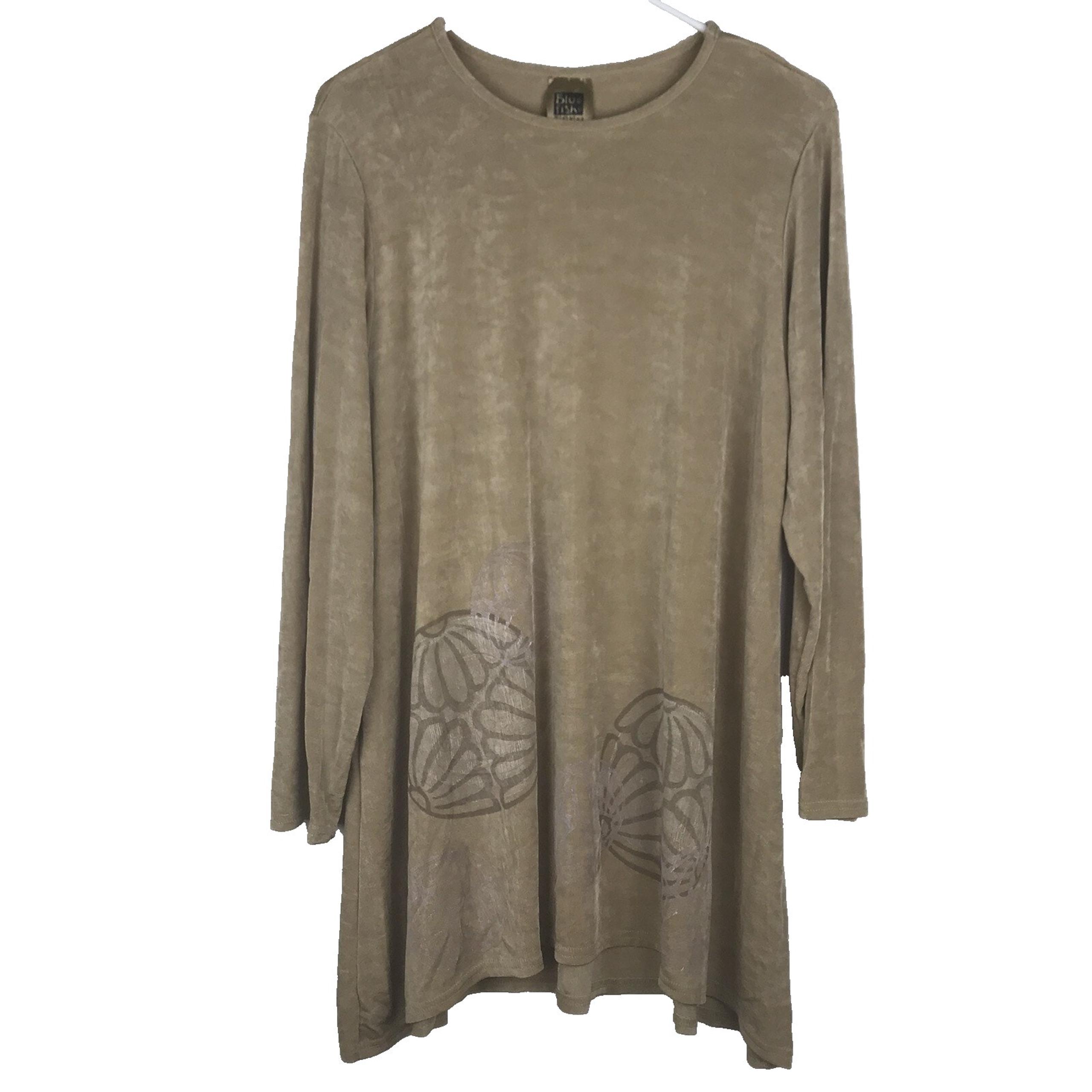 NWT Blue Fish Clothing Camilla Top Long Sleeve Tunic Clay Floral Print Size 1