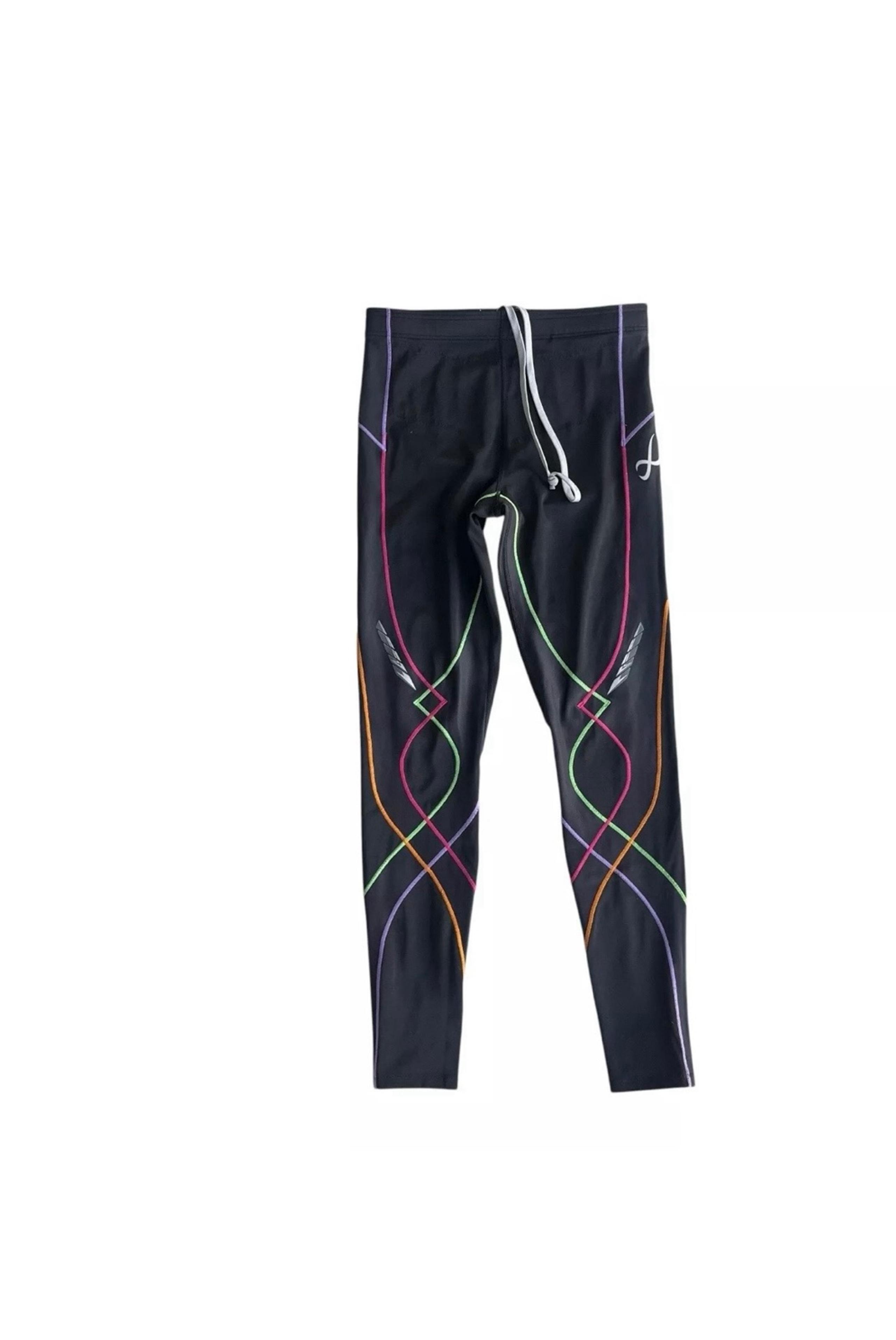CW-X  Womens L Black Rainbow Stabilyx Joint Support Compression Tight 125806