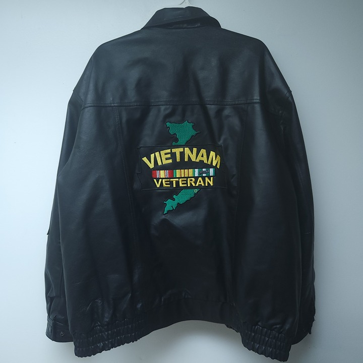 Vintage Vietnam Full Zip-Up Leather Jacket