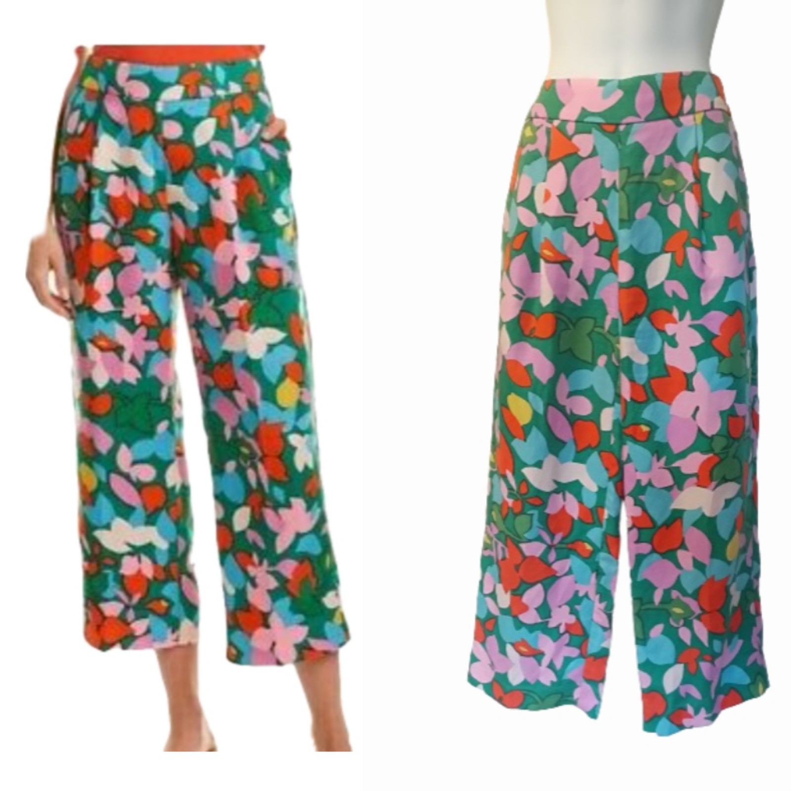 J.Crew wide leg pleated women's Pants floral Confetti